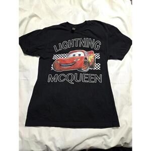 CARS Disney Black Lightning McQueen T-Shirt Size M Cartoon Movie Pixar